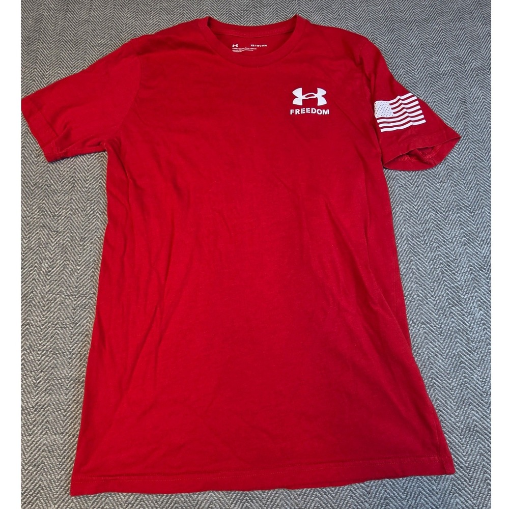 Under Armour Freedom Mens XS Red Graphic T-Shirt American Flag Patriotic Tee